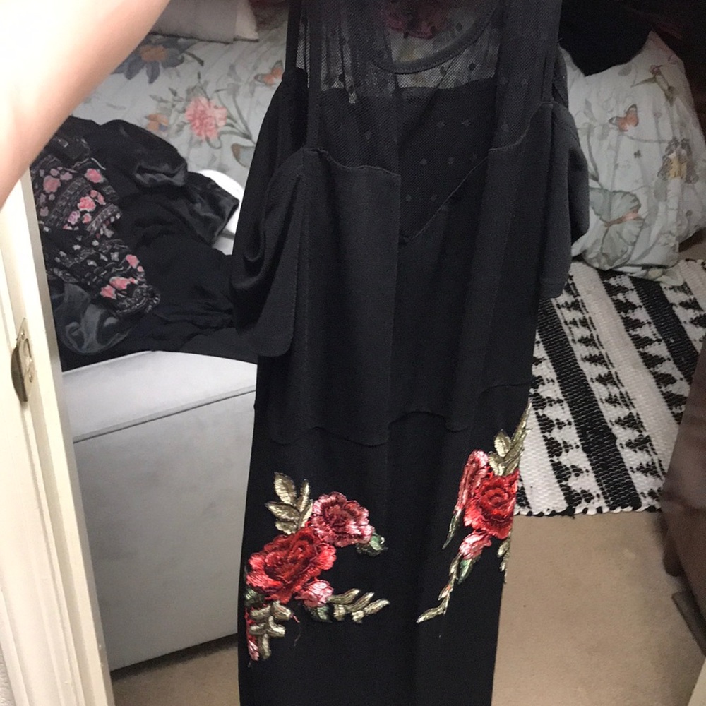 Off shoulder rose dress